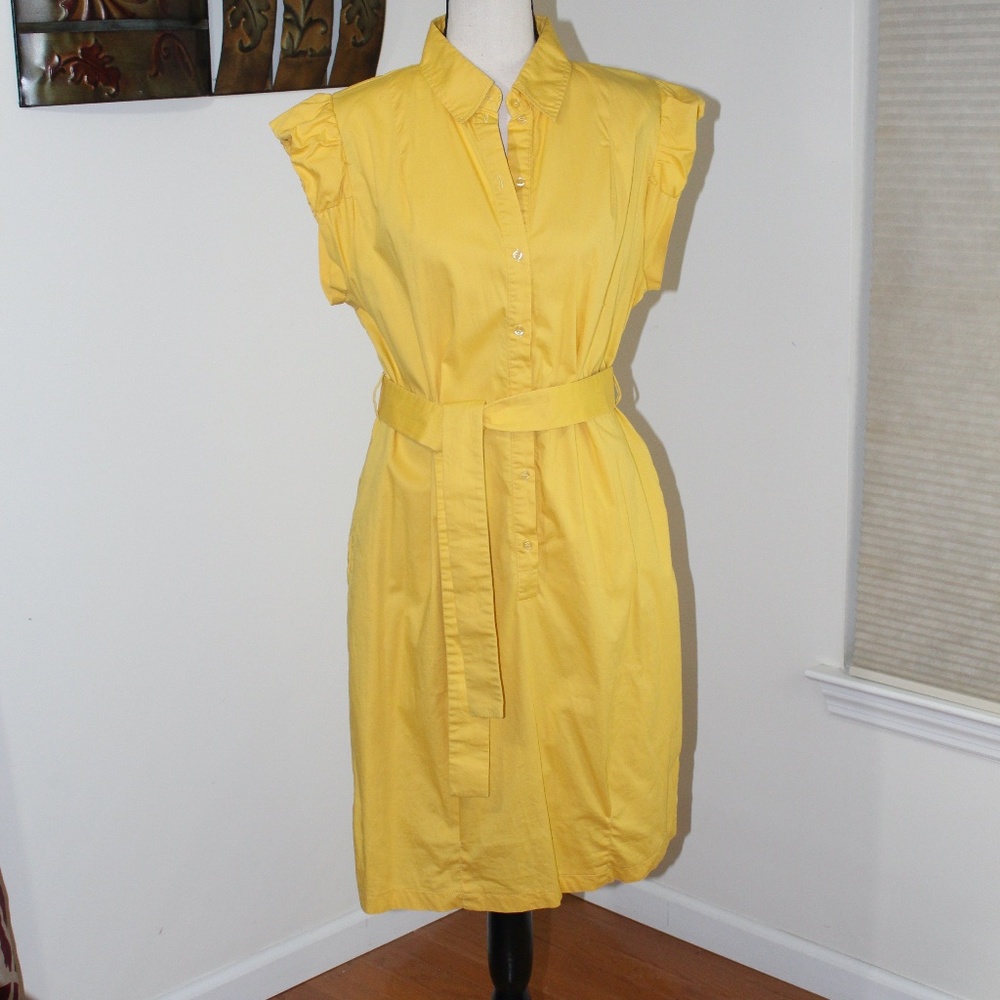 Hope & Honey, yellow shirt dress with cap sleeves ....